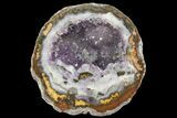 Las Choyas Coconut Geode with Amethyst & Calcite - Mexico #180577-3